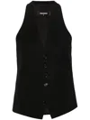 Dsquared2 Black Wool Waistcoat In Black