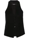 Dsquared2 Black Wool Waistcoat In Black