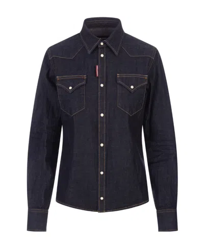 Dsquared2 Classic Denim Shirt In Black