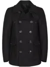 Dsquared2 Wool Coat With Button Detailing And Pockets In Black