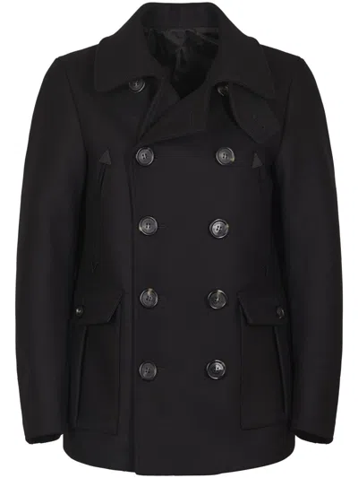 DSQUARED2 CLASSIC DOUBLE-BREASTED FELTED WOOL PEACOAT