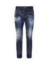 Dsquared2 Faded Slim-fit Jeans With Distressed Detailing In Blue