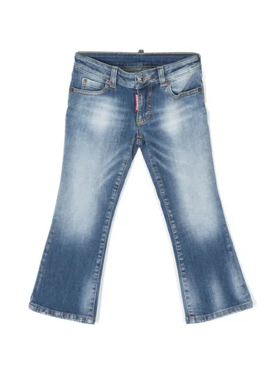 Dsquared2 Kids' Stone Washed Jeans In Blue
