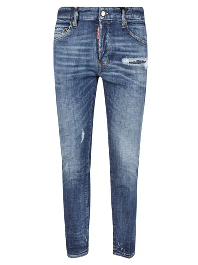 Dsquared2 Classic Five-pocket Distressed Denim Jeans In Blue