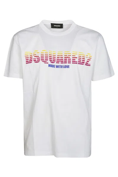 Dsquared2 Classic Logo Print Cotton T-shirt For Men In Multi