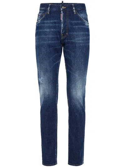 Dsquared2 Classic Straight-leg Jeans With Faded Wash And Distressed Details
