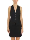 Dsquared2 V-neck Wool Mini Dress