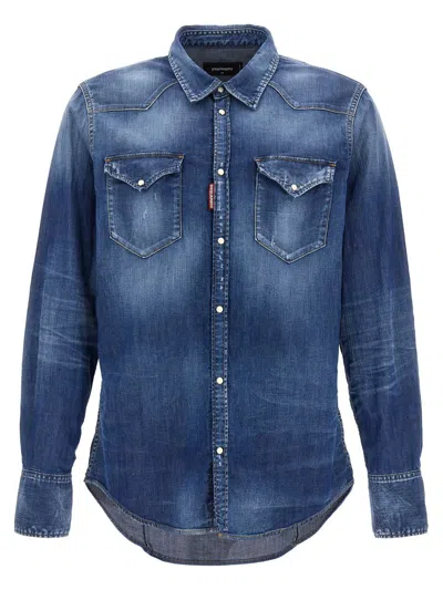 Dsquared2 Classic Western Shirt In Blue