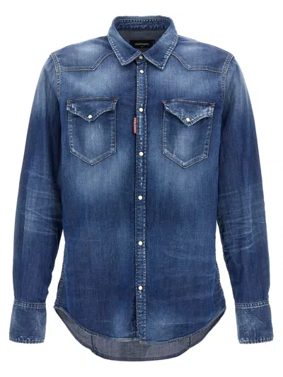 Dsquared2 'classic Western' Shirt In Blue