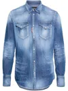 Dsquared2 Men's Classic Western Shirt In Blue