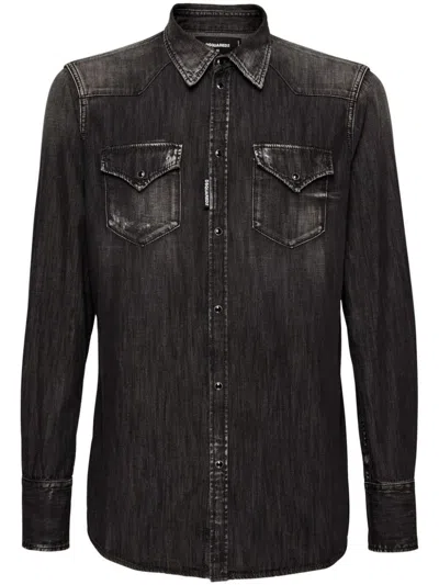 Dsquared2 Classic Western Shirt Clothing In Black