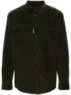 Dsquared2 Classic White Button-up Shirt With Textured Fabric And Chest Pockets In Black