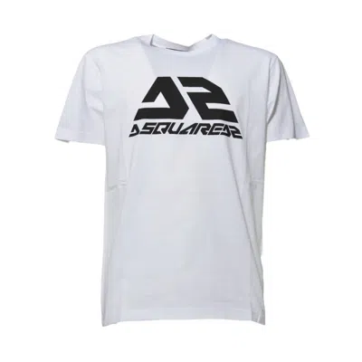 Dsquared2 Classic White T-shirt With Bold Black Graphic Logo