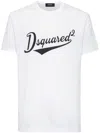 Dsquared2 White T-shirt With Logo Print On The Front In Cotton Man