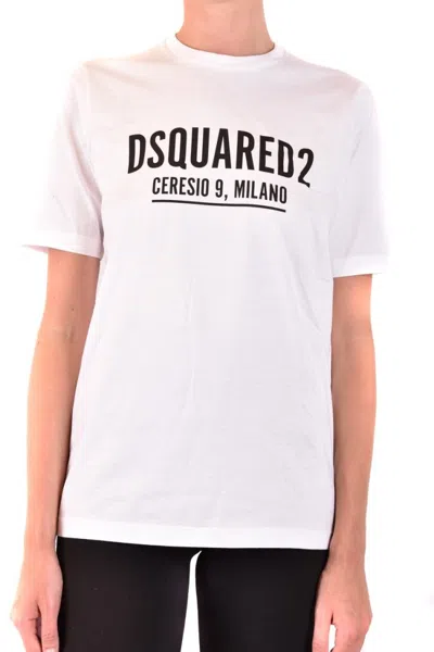 DSQUARED2 CLASSIC WHITE T-SHIRT WITH BOLD LOGO DESIGN