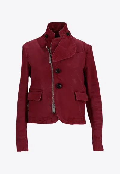 Dsquared2 Classic Zip-up Jacket In Burgundy