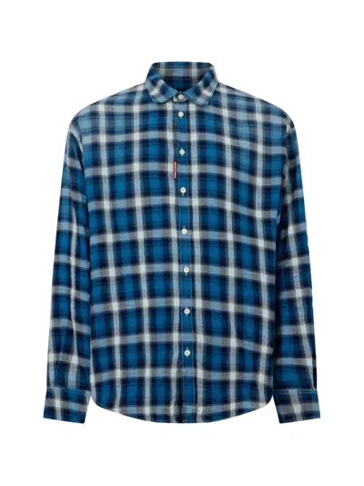 Dsquared2 Classic-check Dropped Shoulder Shirt In Multi