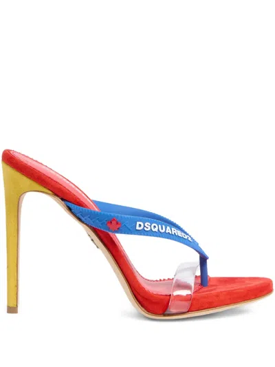 Dsquared2 Clear Strap Mule Sandals In Multi