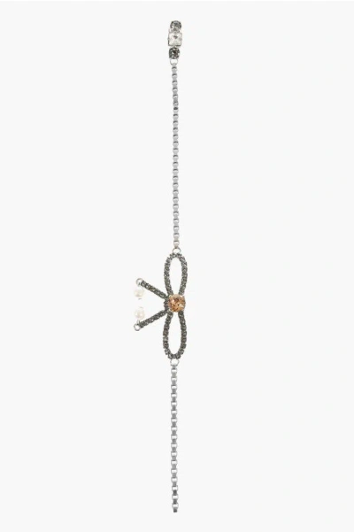Dsquared2 Clip-on Single Earring With Maxi Chain And Rhinestone Embell Grösse Uni