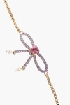 Dsquared2 Clip-on Single Earring With Maxi Golden Chain And Rhinestone Grösse Uni