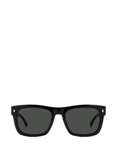 Dsquared2 Clip-on Square-frame Sunglasses In Black