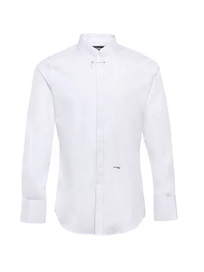 Dsquared2 Cloud White Logo Print Button-up Shirt For Men