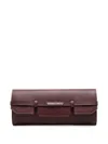 Dsquared2 Logo-plaque Pebbled-leather Clutch Bag In Red
