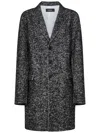 Dsquared2 Herringbone Wool Blend Coat In Black