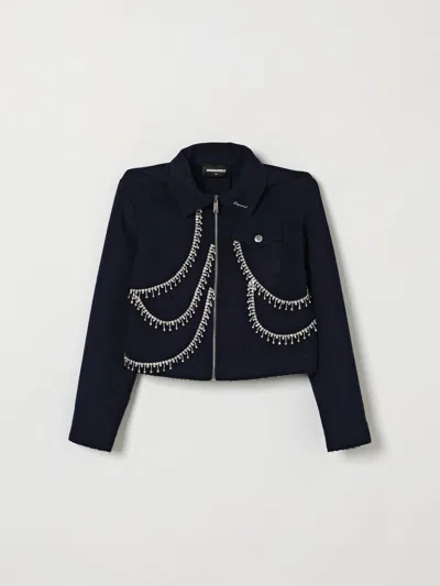 Dsquared2 Coat Kids Color Blue