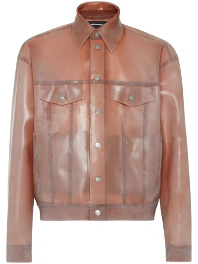 Dsquared2 Coated-finish Jacket In Pink