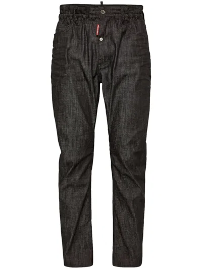 Dsquared2 Coated-finish Slim-cut Jeans In Black