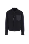 Dsquared2 Black Jacket With Classic Collar And Embossed Logo On The Front In Denim Man In Black