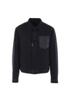 Dsquared2 Black Jacket With Classic Collar And Embossed Logo On The Front In Denim Man In Black