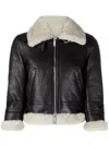 Dsquared2 Short Shearling Collar Jacket With Side Pockets In Black
