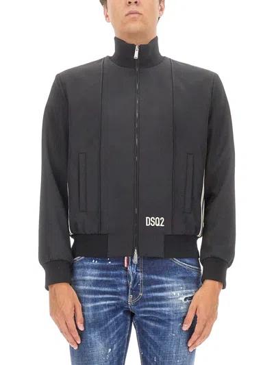 Dsquared2 Dsquared Men Bomber Jacket In Black