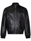 Dsquared2 Leather Bomber In Black