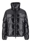 Dsquared2 Black Down Jacket With Logo Patch On The Front In Tech Fabric Man In Black