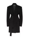 Dsquared2 Jersey Waist Tie Coat In Black