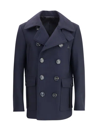 Dsquared2 Felted Wool Peacoat In Blue