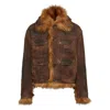 Dsquared2 Insulated Denim Jacket In Brown