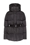 Dsquared2 Quilted Hooded Coat Belted Waist In Gray