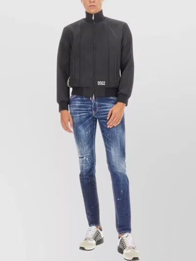 DSQUARED2 COLLAR FIT JACKET RIBBED POCKETS