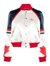 Dsquared2 Colour-block Satin Bomber Jacket In Blue
