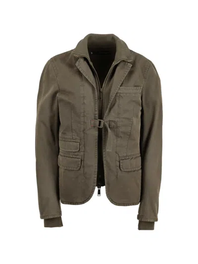 Pre-owned Dsquared2 Collared Cotton Jacket In Green