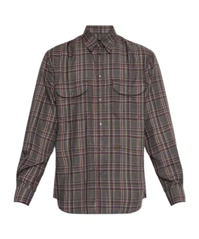Dsquared2 Check-pattern Flap-pocket Shirt In Brown