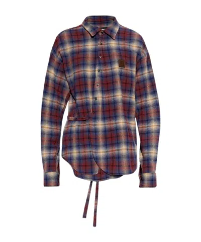 Dsquared2 Collared Long-sleeved Shirt In Brown