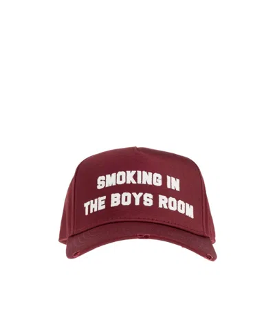 Dsquared2 College Distressed Baseball Cap In Red