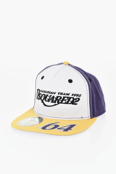 Dsquared2 Color Block Baseball Cap With Embossed Print In White