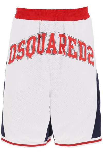 Dsquared2 Color-block Sweatshorts In Blue Navy White (white)