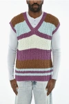 Dsquared2 Color Block V-neck Sleeveless Sweater In Multi